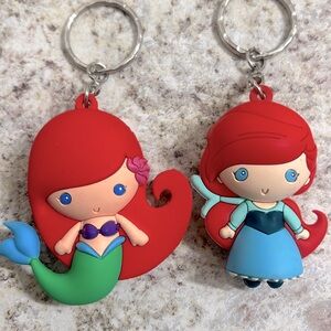 Disney little mermaid Ariel keychain set of 2